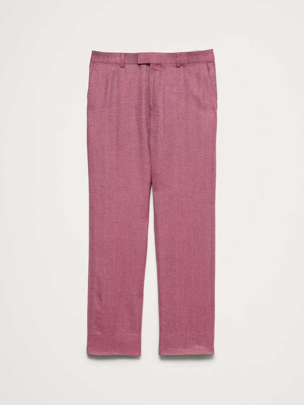Straight Linen-Merino Suit Pant - Plum Wine