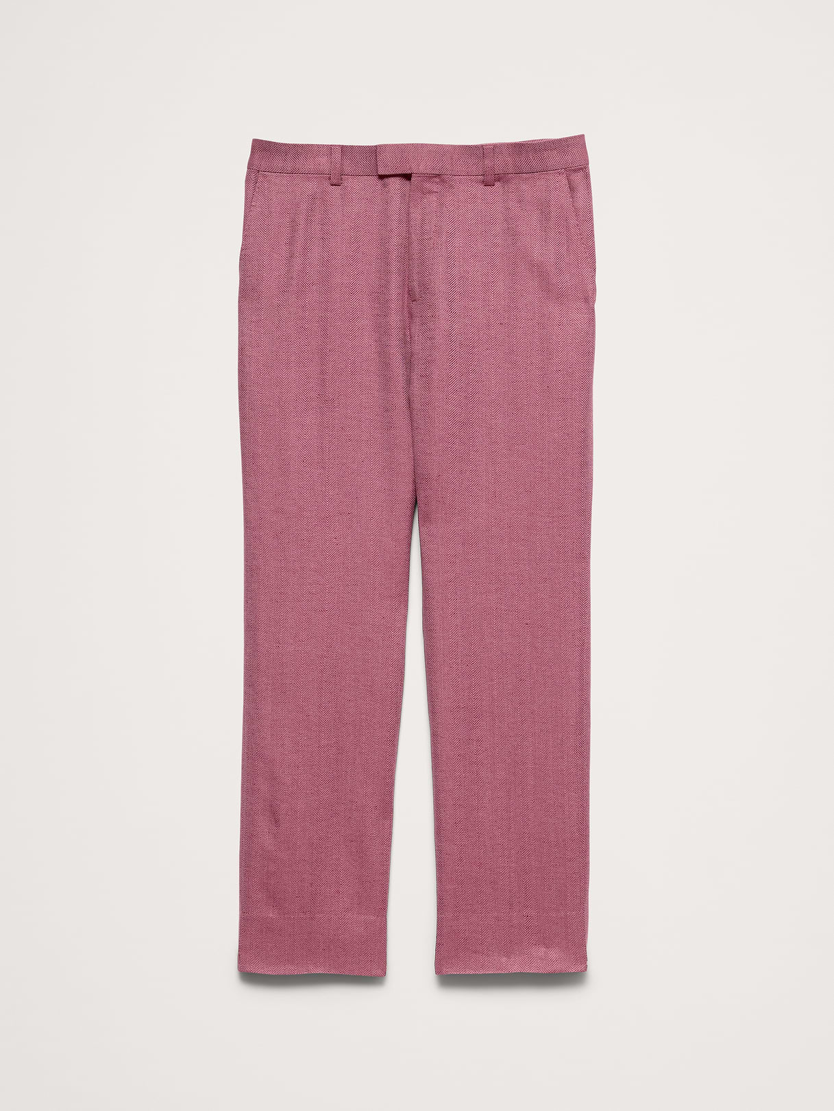Straight Linen-Merino Suit Pant - Plum Wine