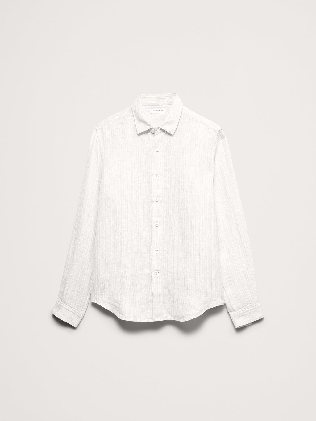 Standard-Fit Textured Linen-Cotton Shirt - Khaki Beige