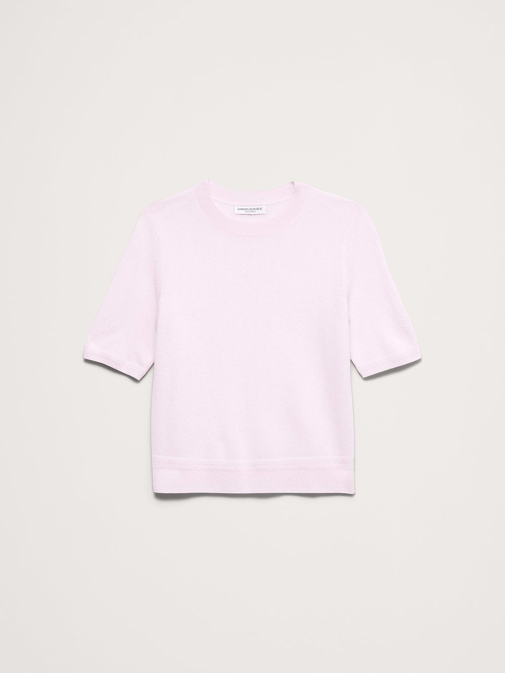 Lightweight Cashmere Short-Sleeve Sweater - Mellow Pink