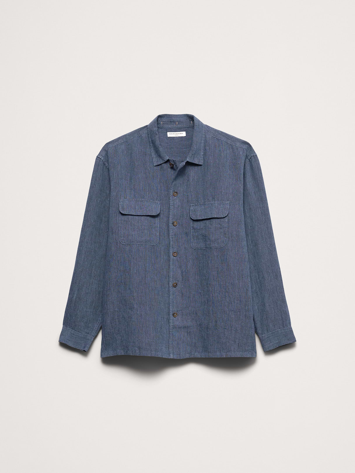 Relaxed-Fit Linen Resort Shirt - Blue