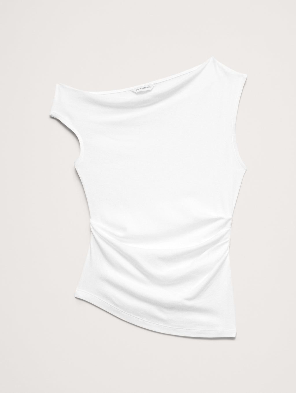 Airy Cotton Asymmetrical Tank - White