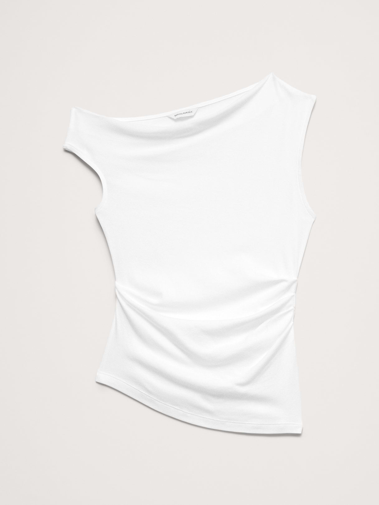 Airy Cotton Asymmetrical Tank - White