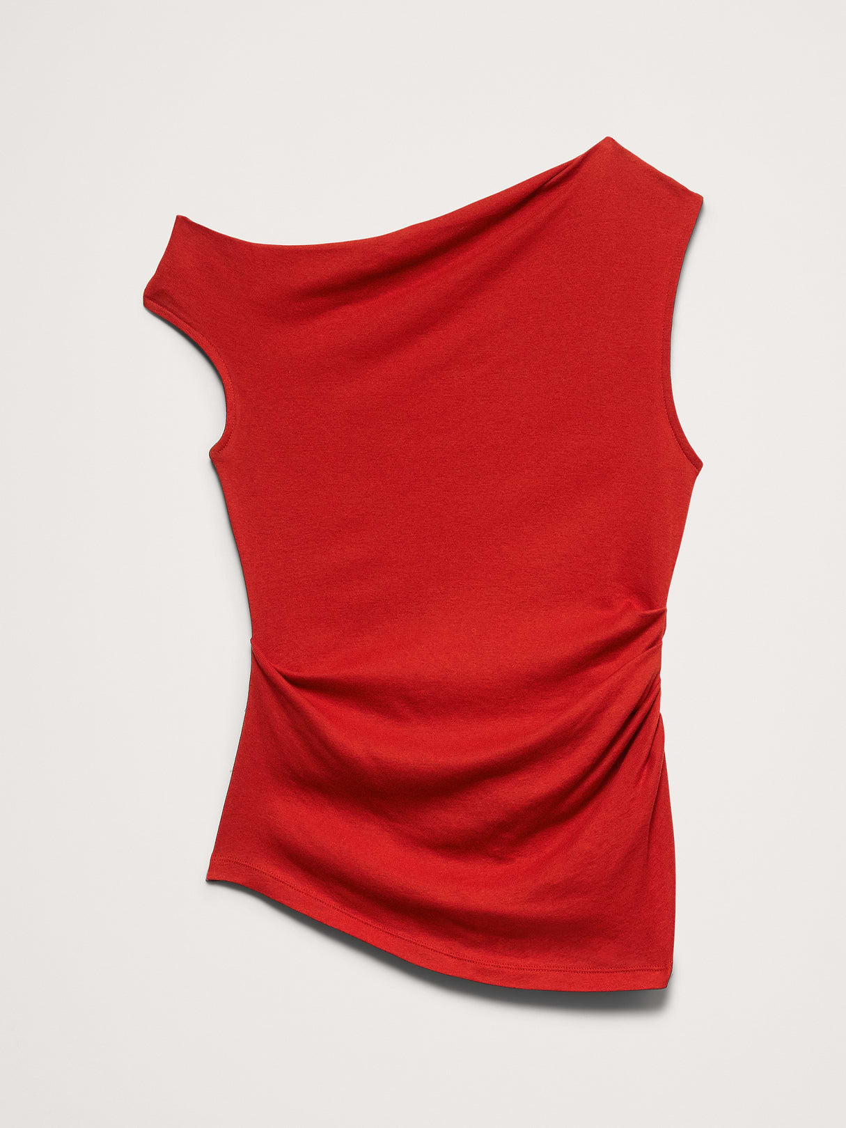 Airy Cotton Asymmetrical Tank - Orange Zest