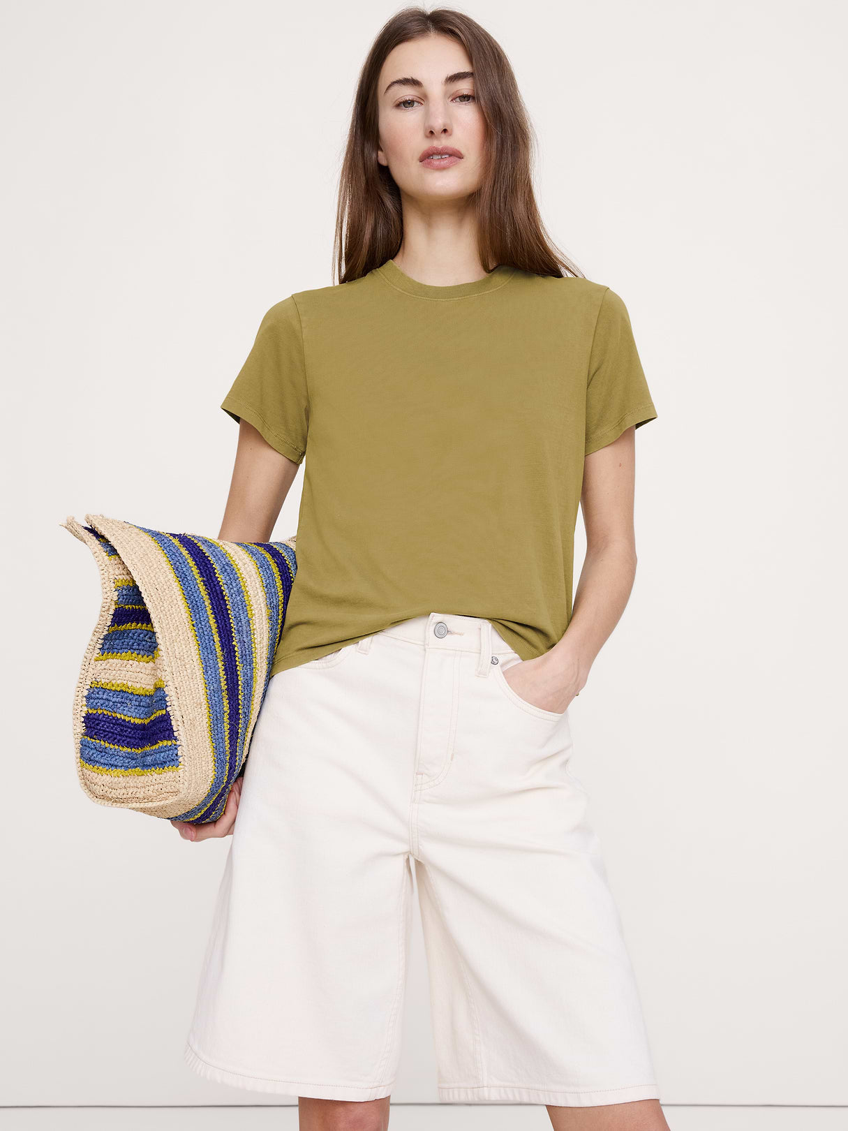 Vintage Cotton Crew-Neck T-Shirt - Green Moss