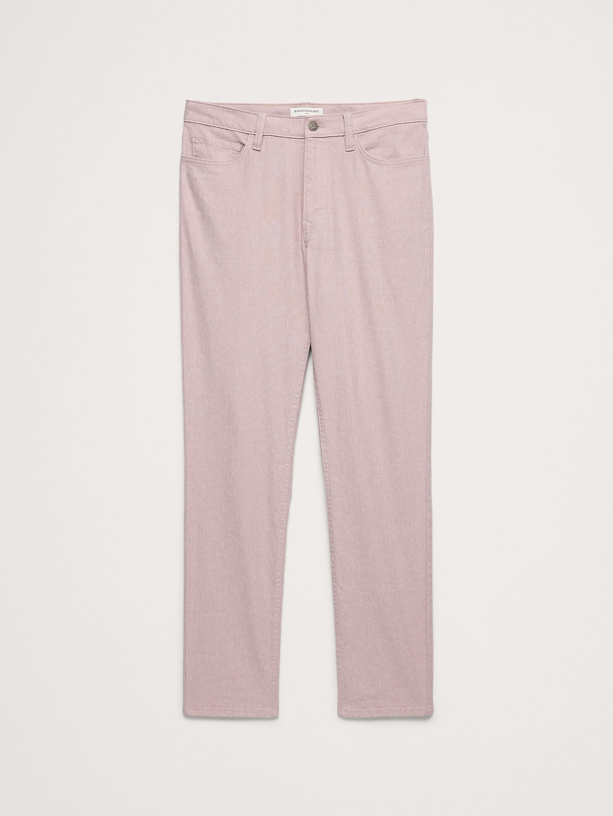 Slim Linen-Cotton Traveler Pant - Pink