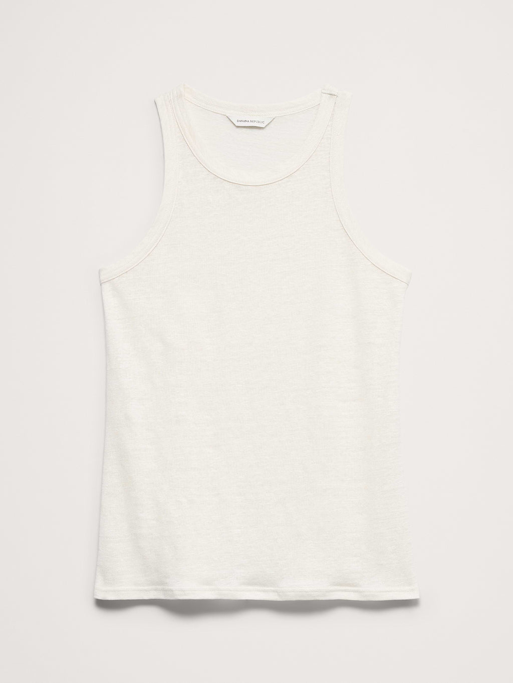 Linen Cutaway Tank - Cream White