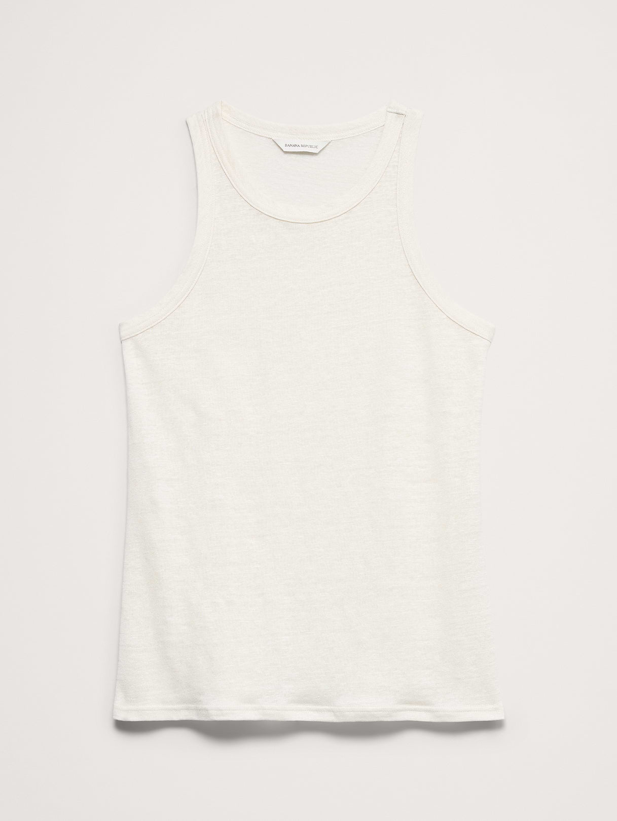 Linen Cutaway Tank - Cream White