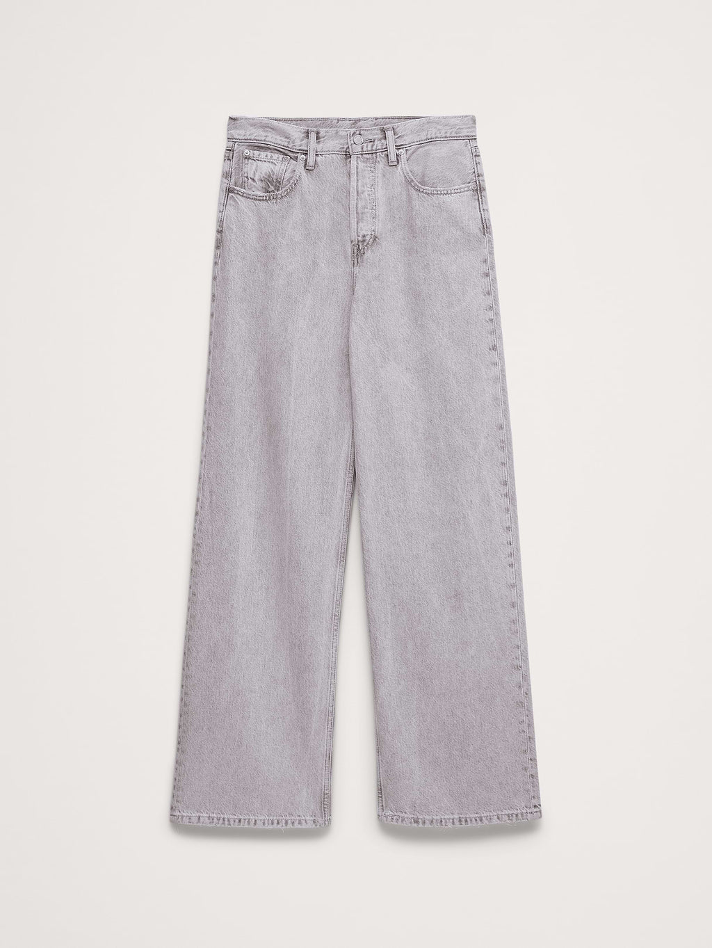Mid-Rise Baggy-Straight Lightweight Jean - Light Gray Wash