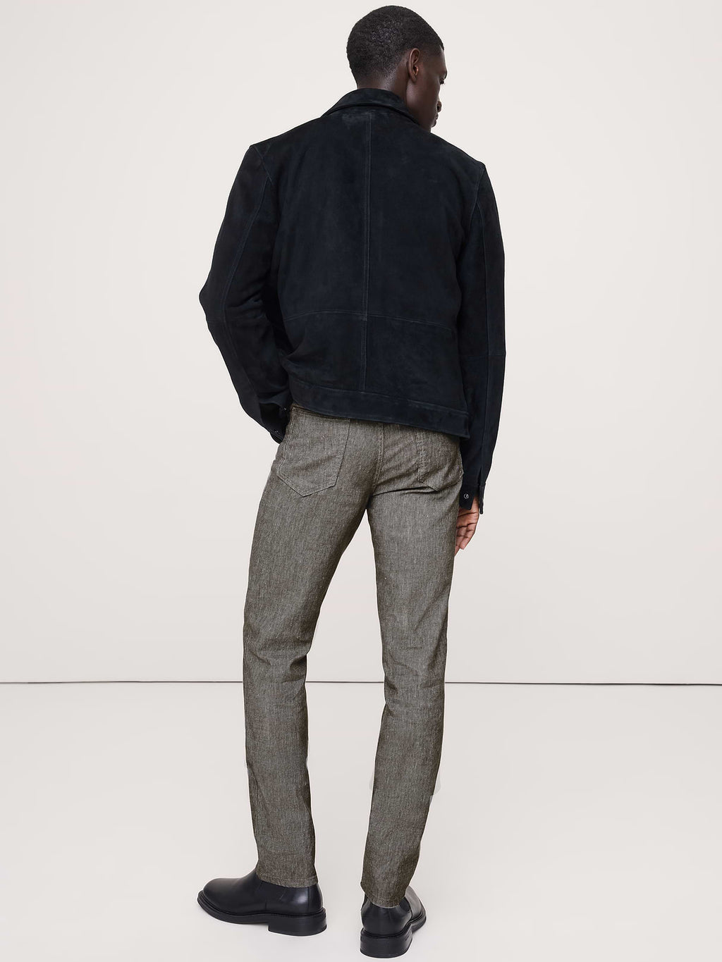 Slim Linen-Cotton Traveler Pant - Sage Green-Gray