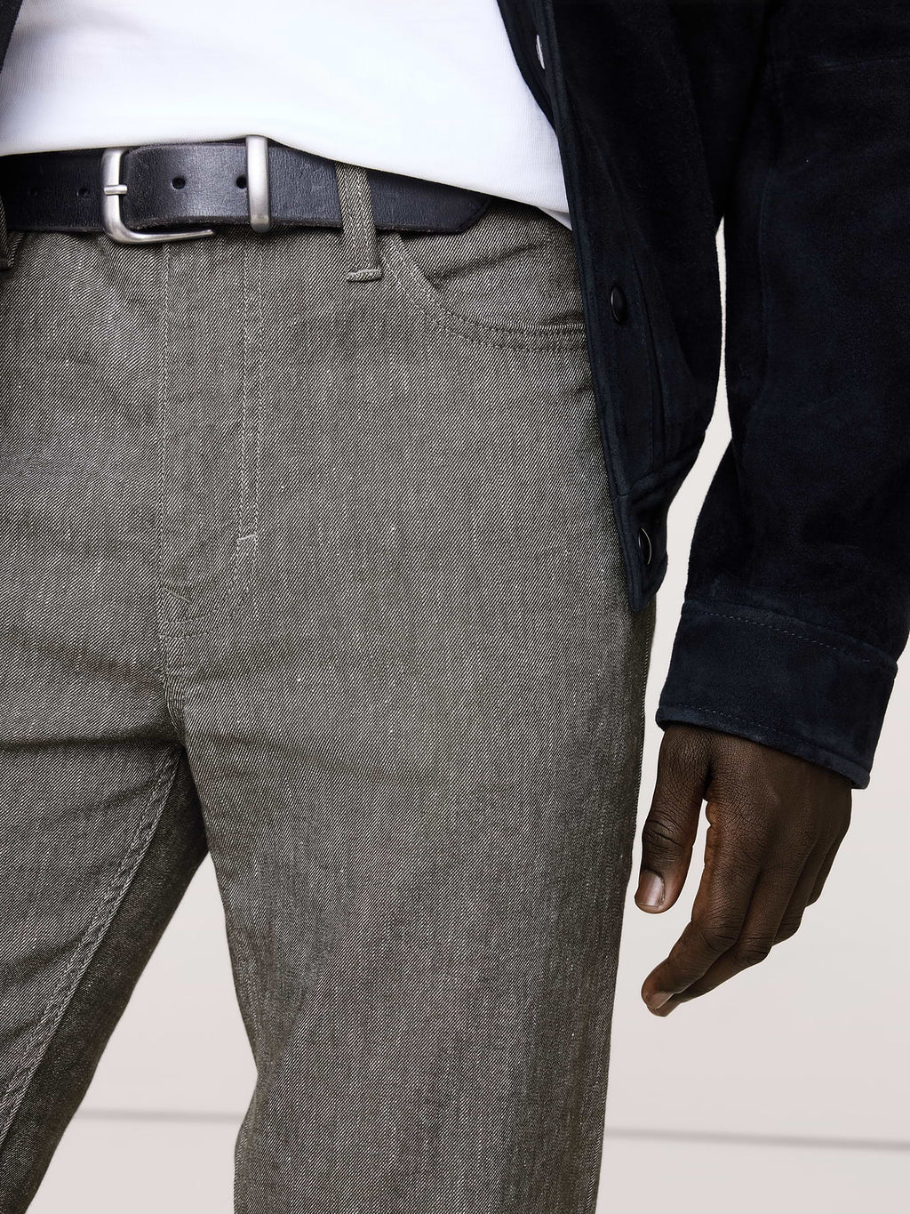 Slim Linen-Cotton Traveler Pant - Sage Green-Gray