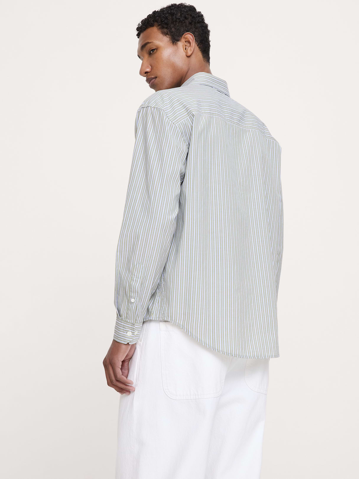 The City Shirt - Olive Green Stripe