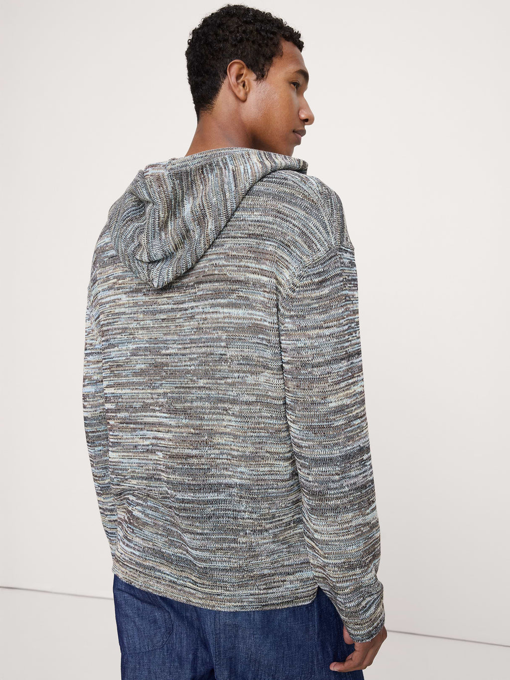 Spacedye Cotton Sweater Hoodie - Blue Multi