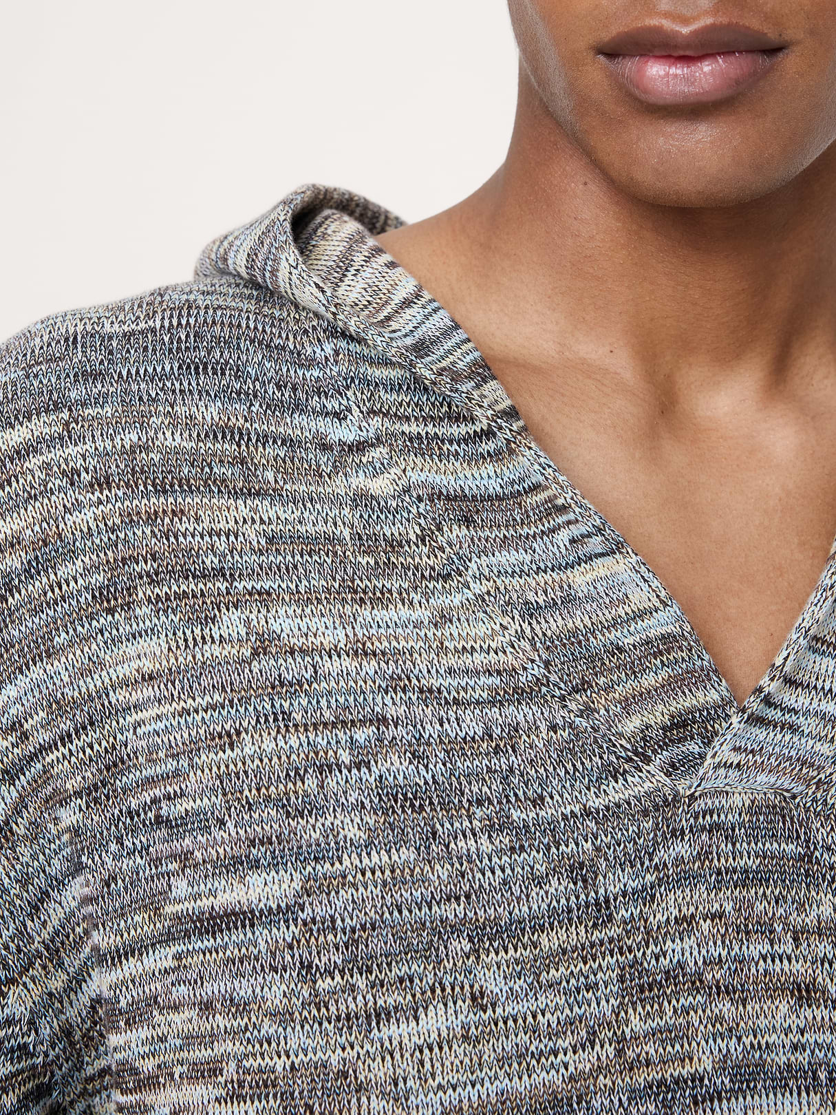 Spacedye Cotton Sweater Hoodie - Blue Multi