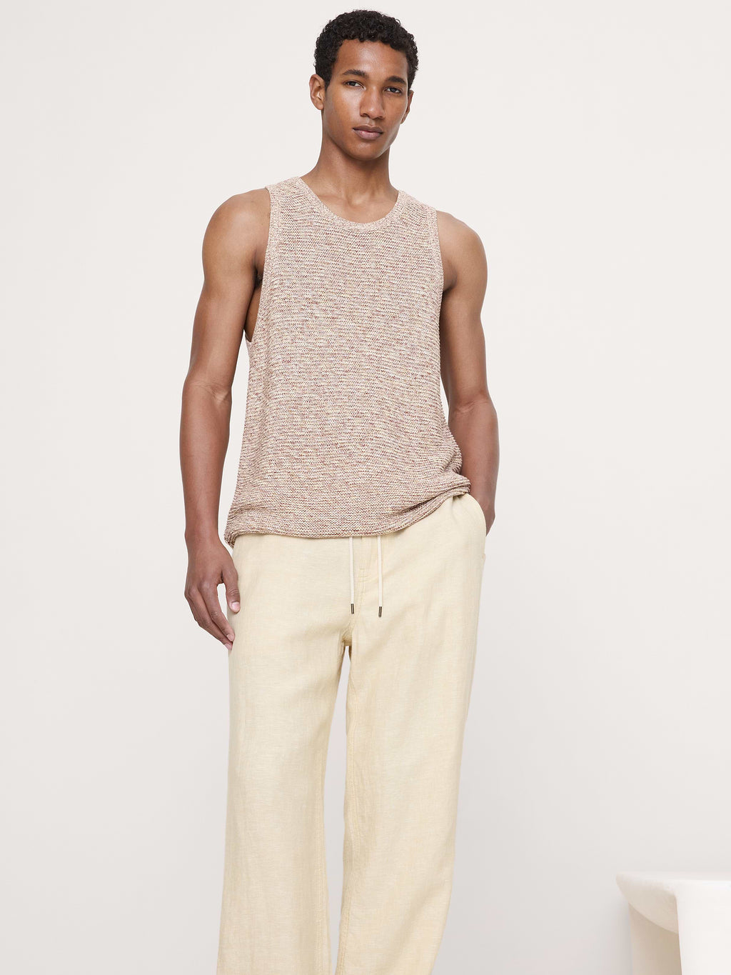 Cotton Sweater Tank - Mini Stripe Yellow