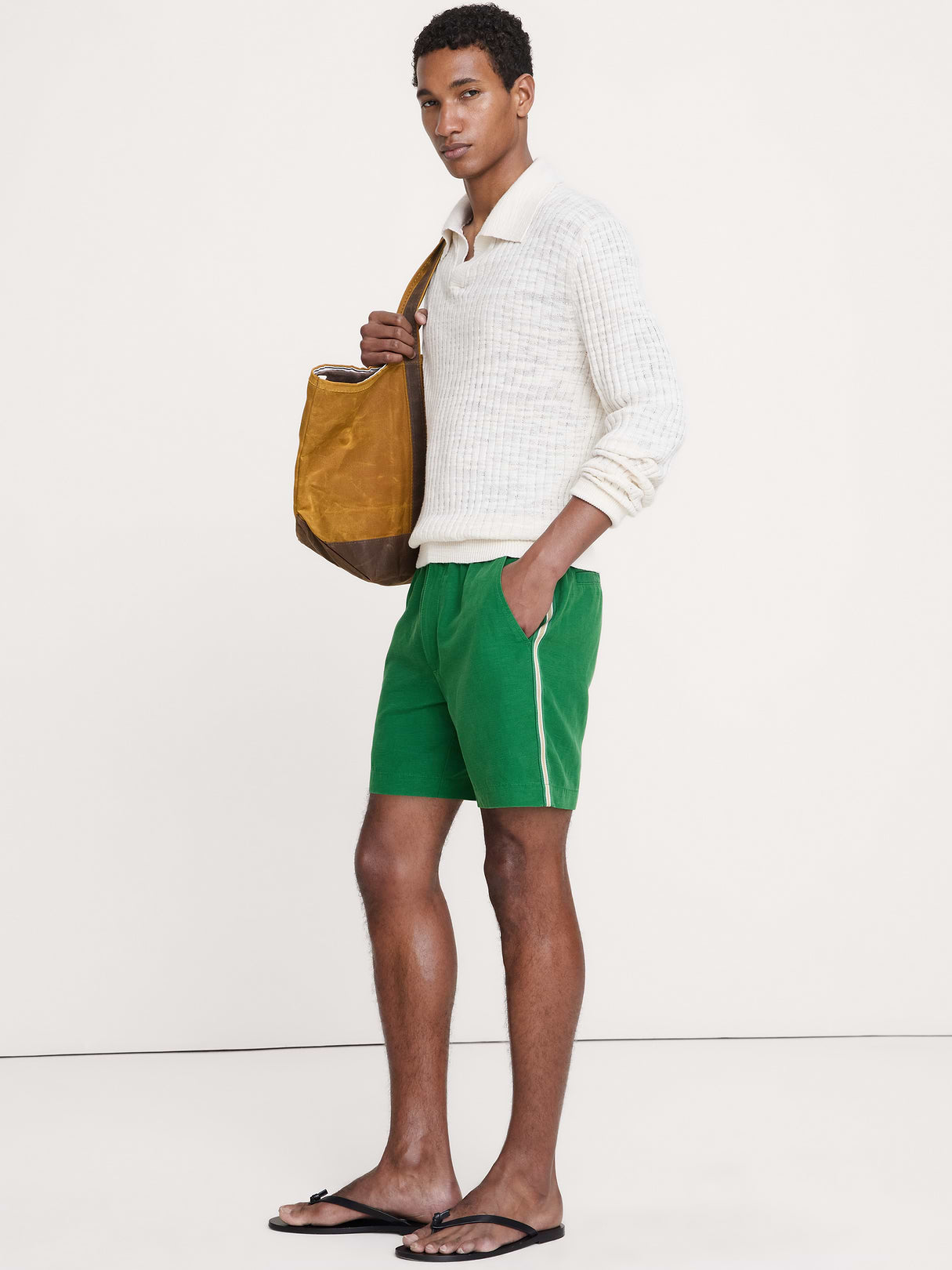 7" Tencel™-Linen Short - Pine Garden Green