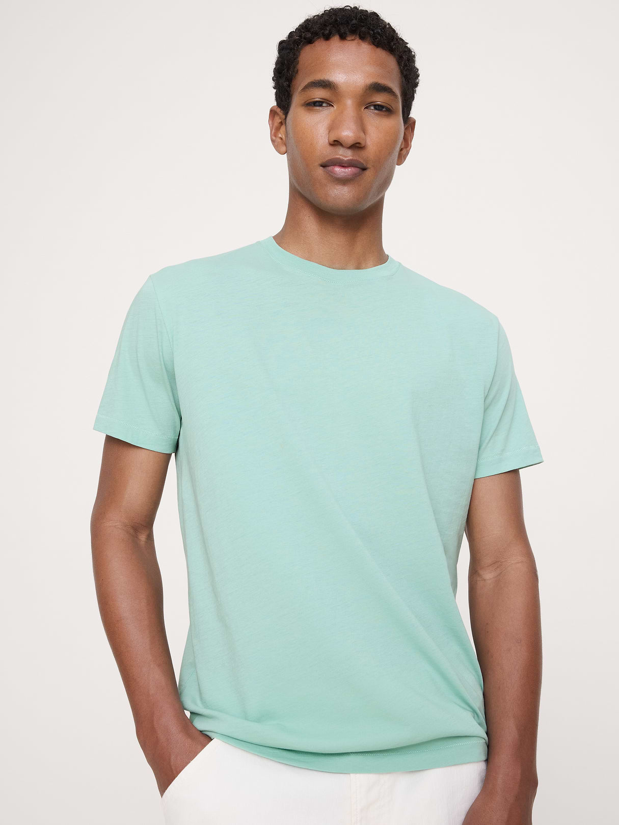 Lightweight Cotton Crew-Neck T-Shirt - Serene Sage Green