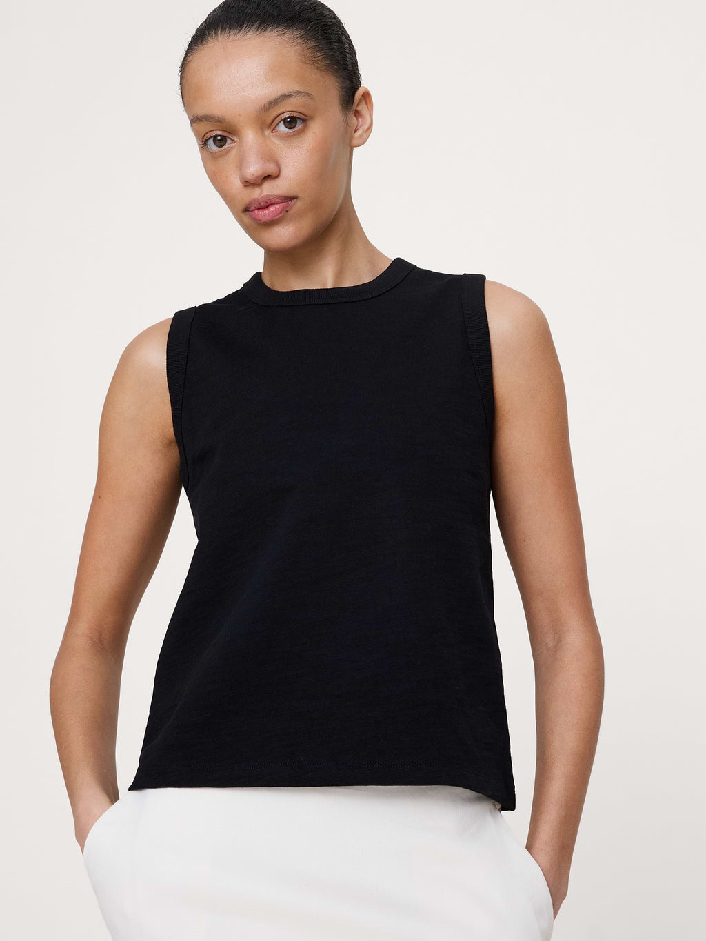 Heavyweight Slub Cotton Tank - Black
