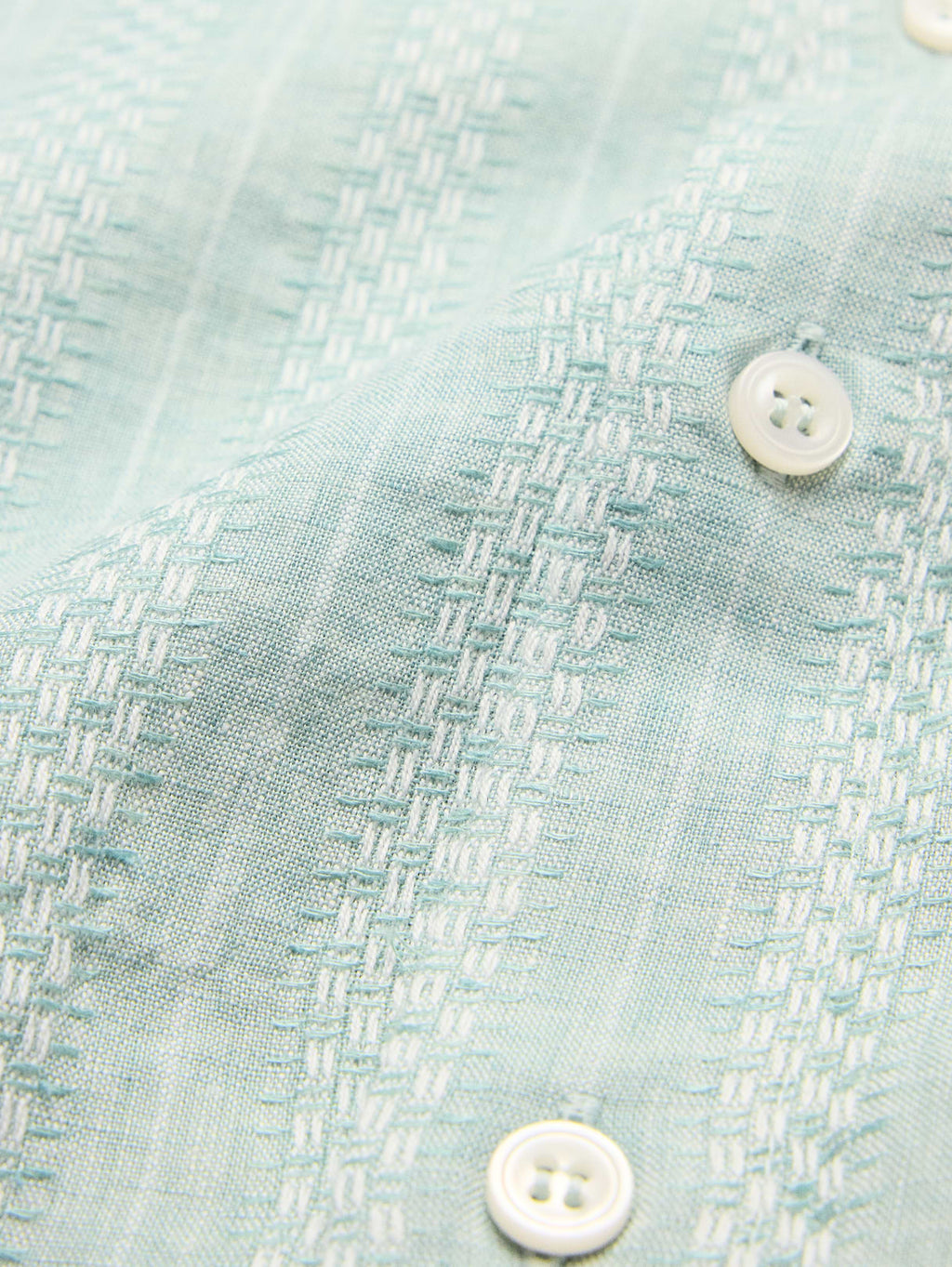 Standard-Fit Textured Linen-Cotton Shirt - Green Texture