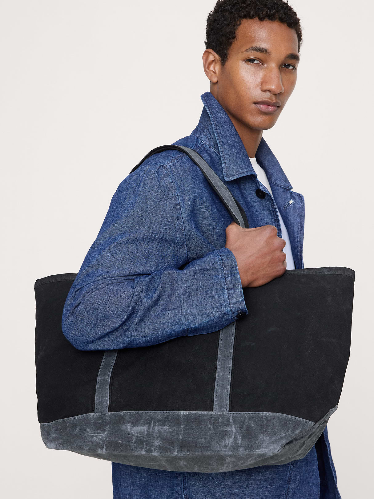 Waxed Canvas Tote by CB Station - Black