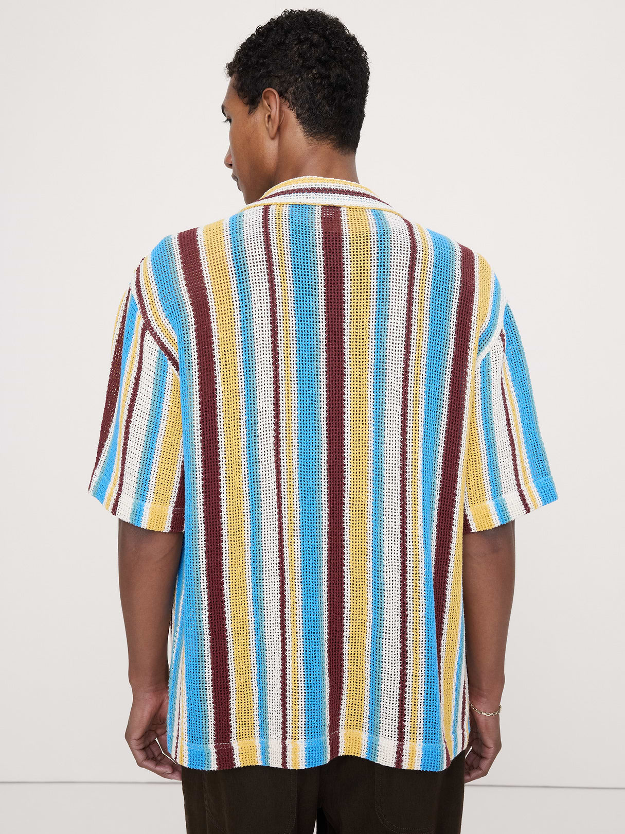 Cotton Mesh Resort Shirt - Multi Stripe
