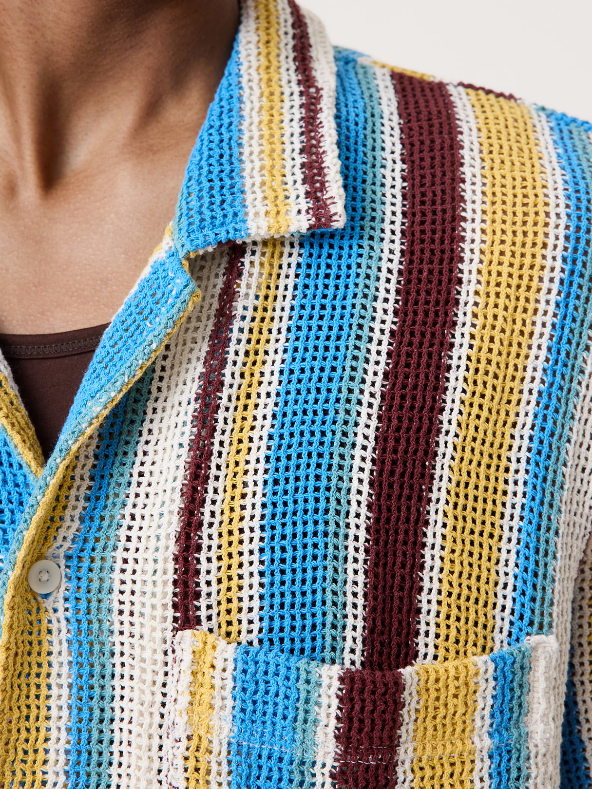 Cotton Mesh Resort Shirt - Multi Stripe