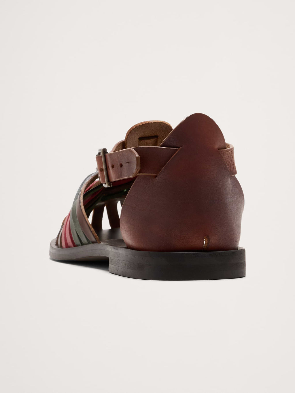 Braided Italian Leather Fisherman Sandal - Brown Multi