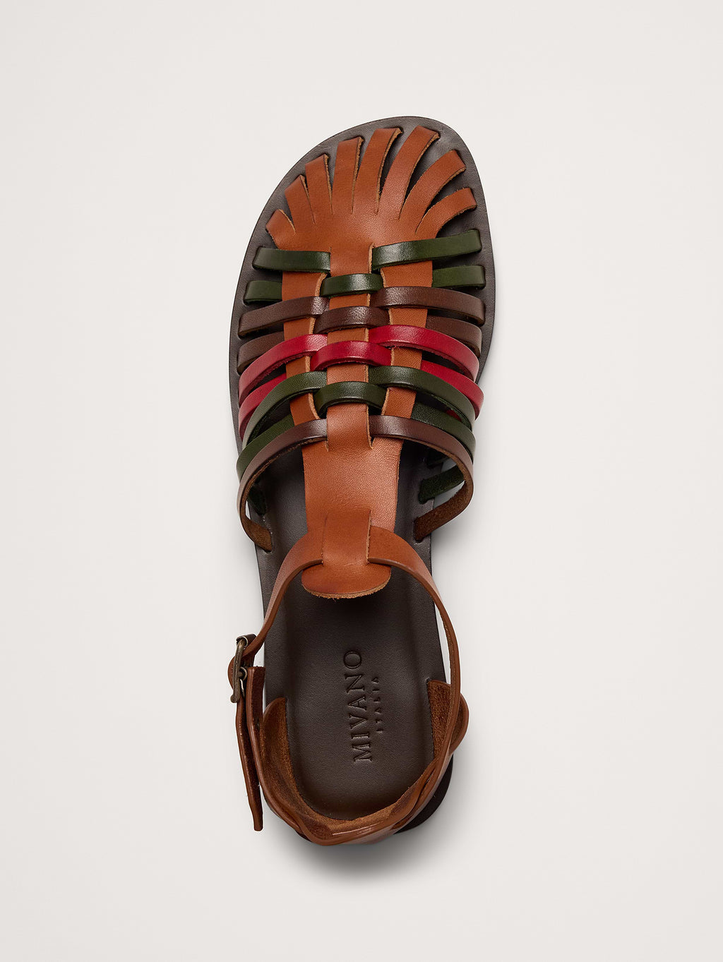 Braided Italian Leather Fisherman Sandal - Brown Multi