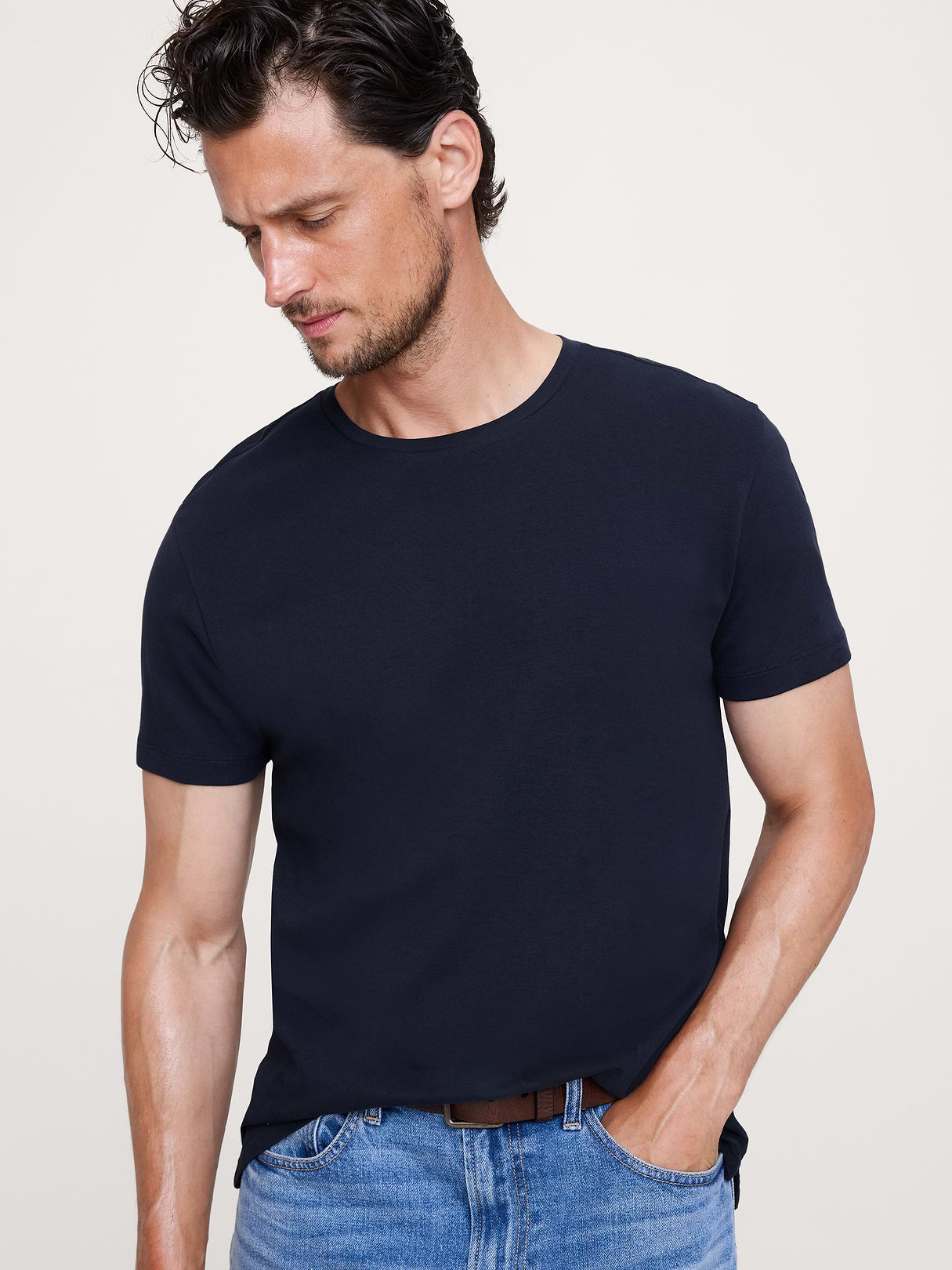 Luxury-Touch T-Shirt - Navy Blue