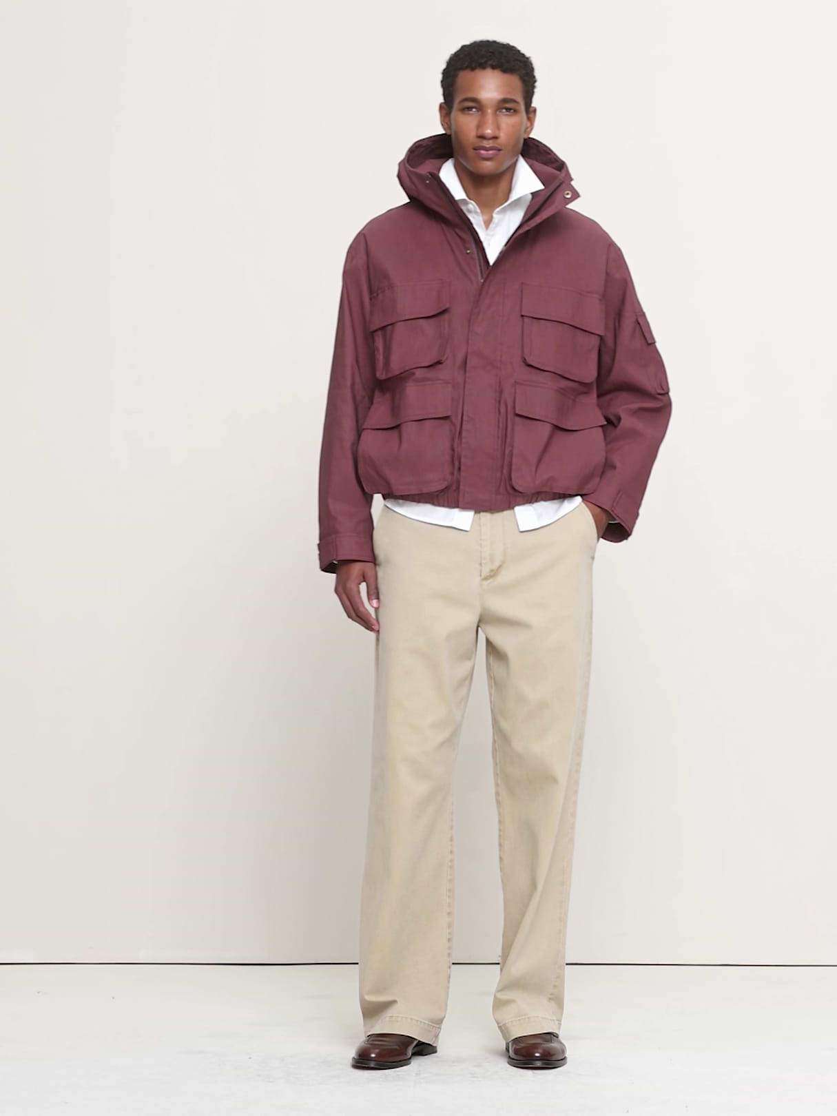 Hooded Field Jacket - Balsamic Burgundy