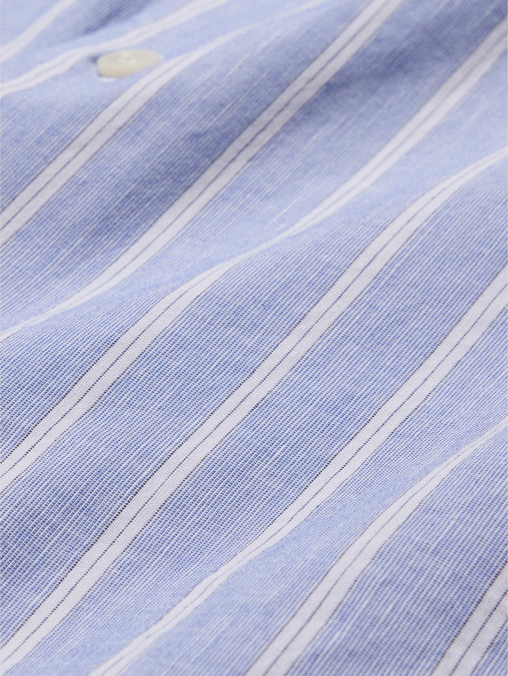 Slim-Fit Linen-Cotton Dress Shirt - Blue & White Stripe