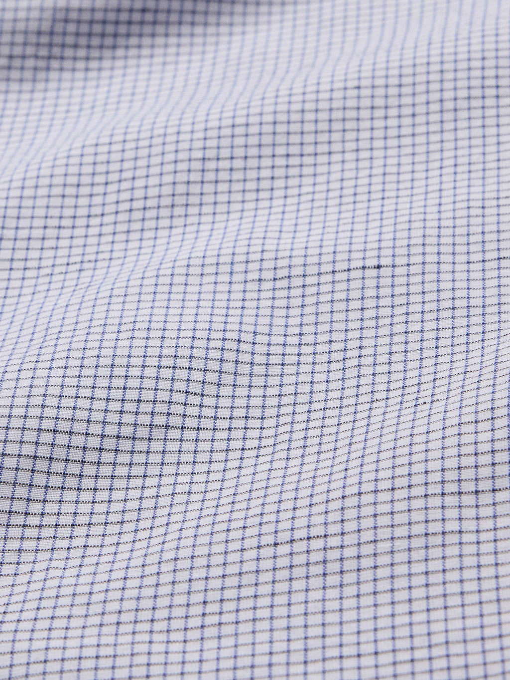 Slim-Fit Linen-Cotton Dress Shirt - Blue Grid