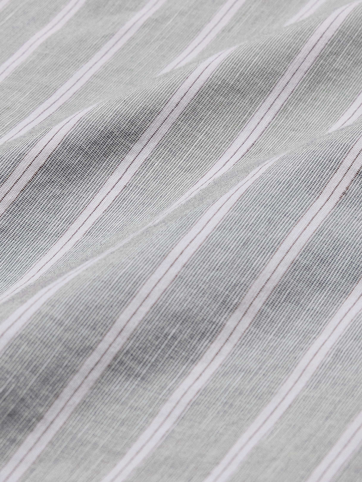 Slim-Fit Linen-Cotton Dress Shirt - Green Stripe