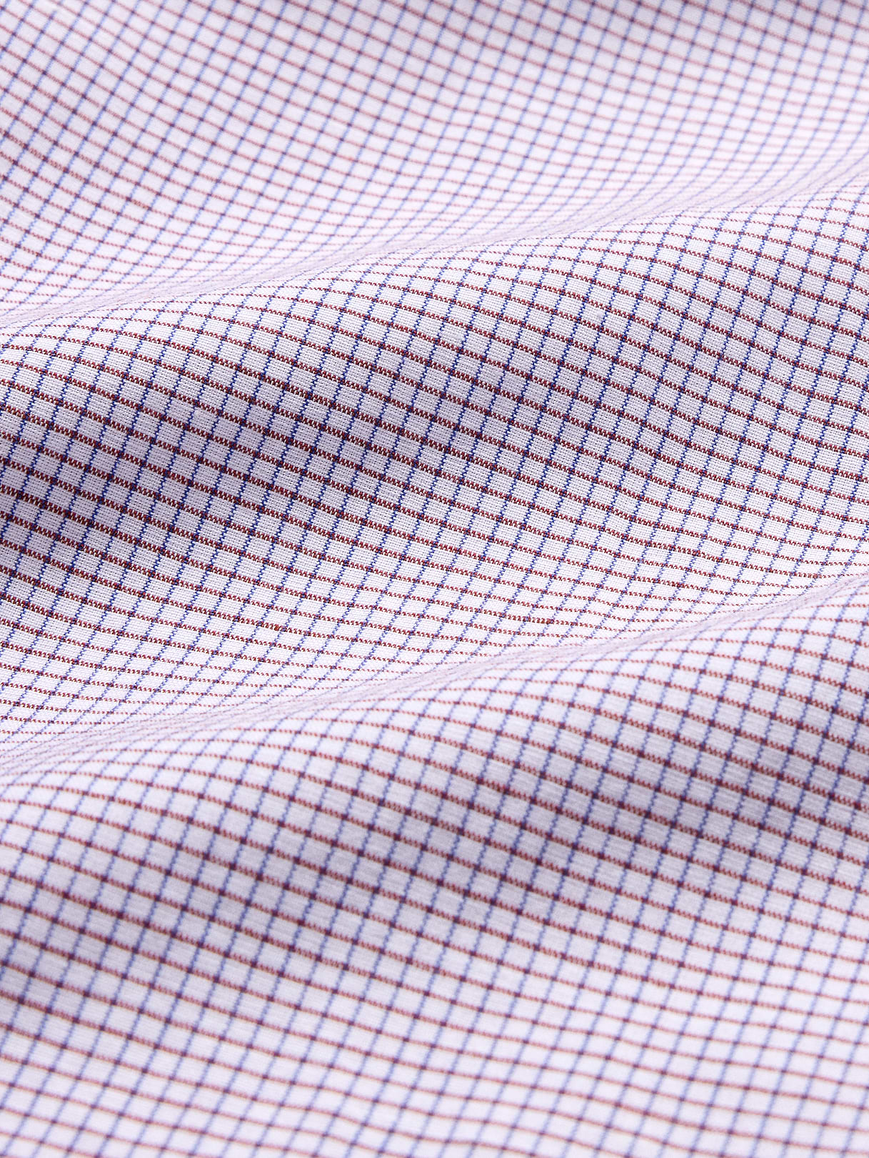 Slim-Fit Linen-Cotton Dress Shirt - Brown Grid