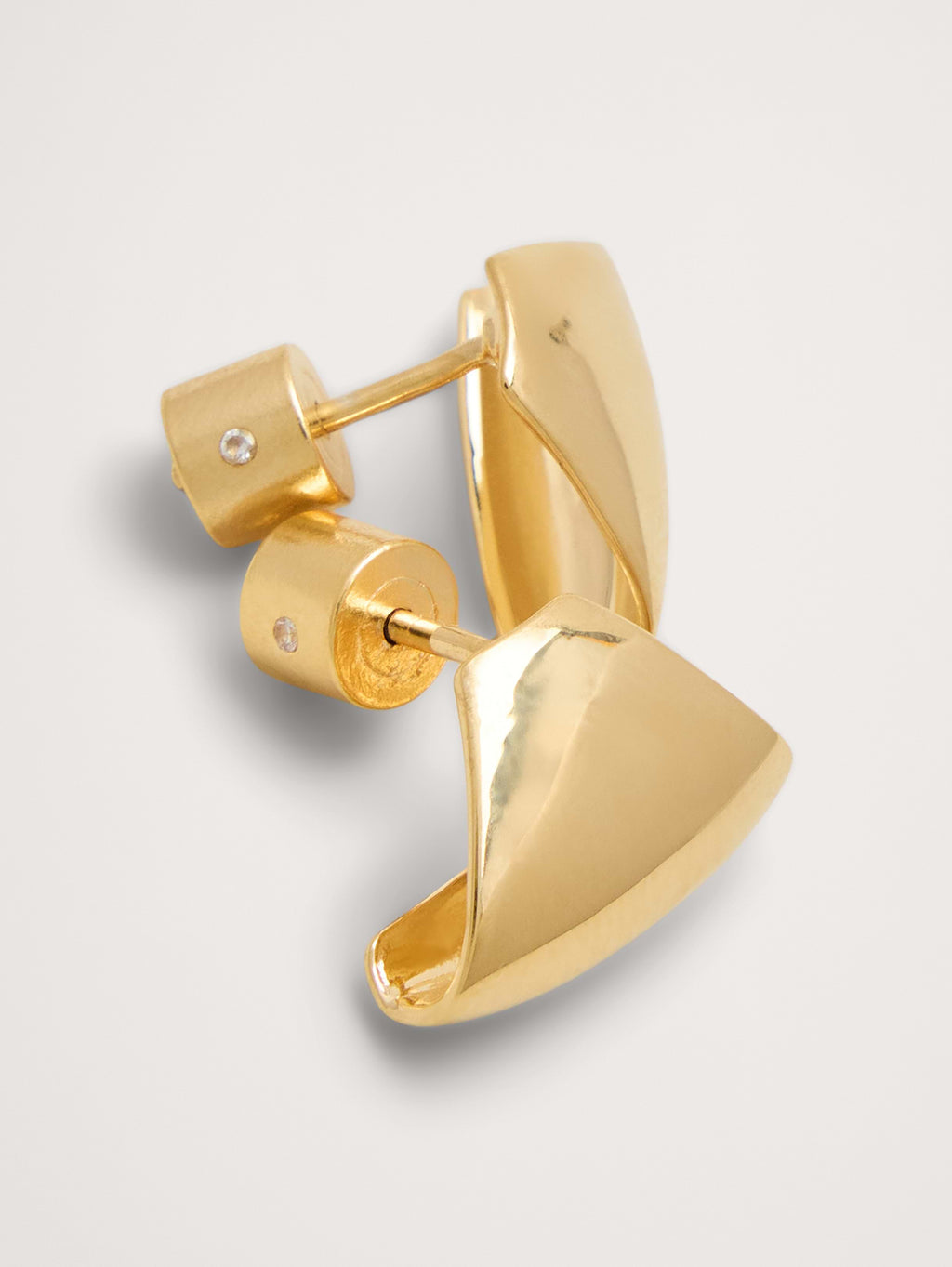 Triangular Half-Hoop Earrings - Gold