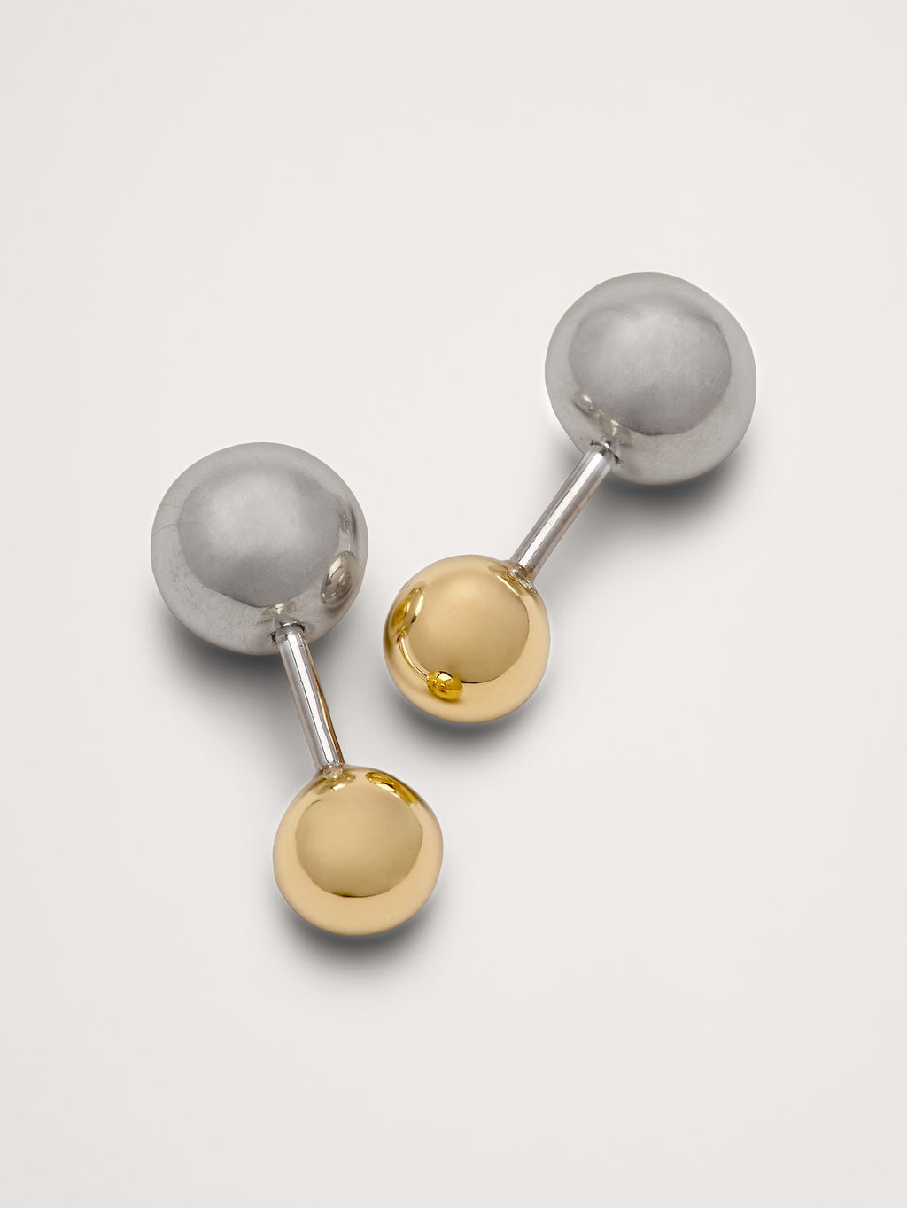 Mixed Metal Stud Earrings - Gold & Silver
