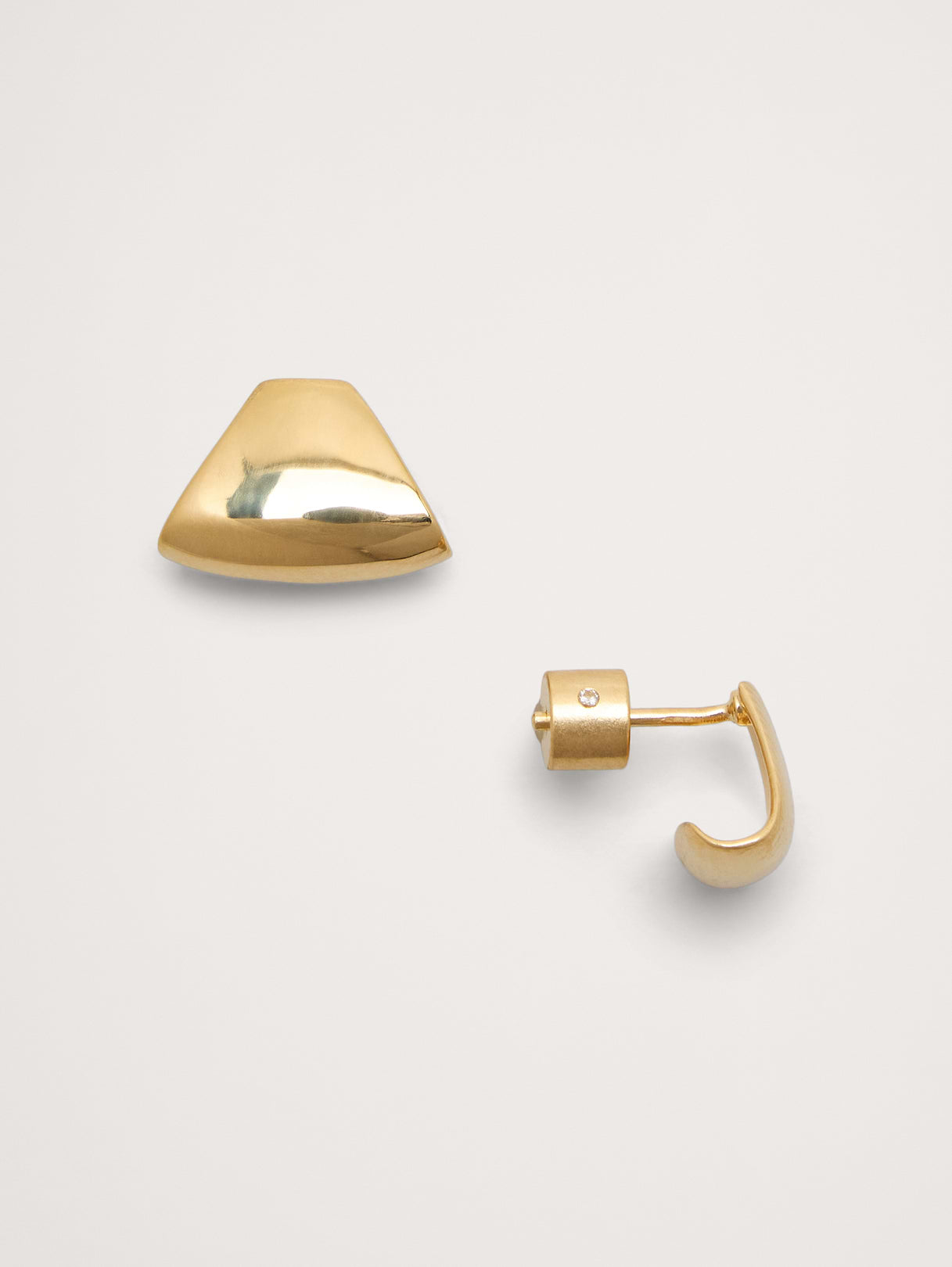 Triangular Half-Hoop Earrings - Gold