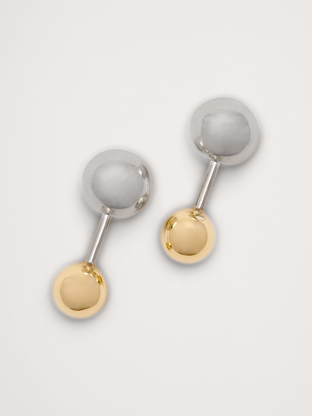 Mixed Metal Stud Earrings - Gold & Silver