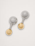 Mixed Metal Stud Earrings - Gold & Silver