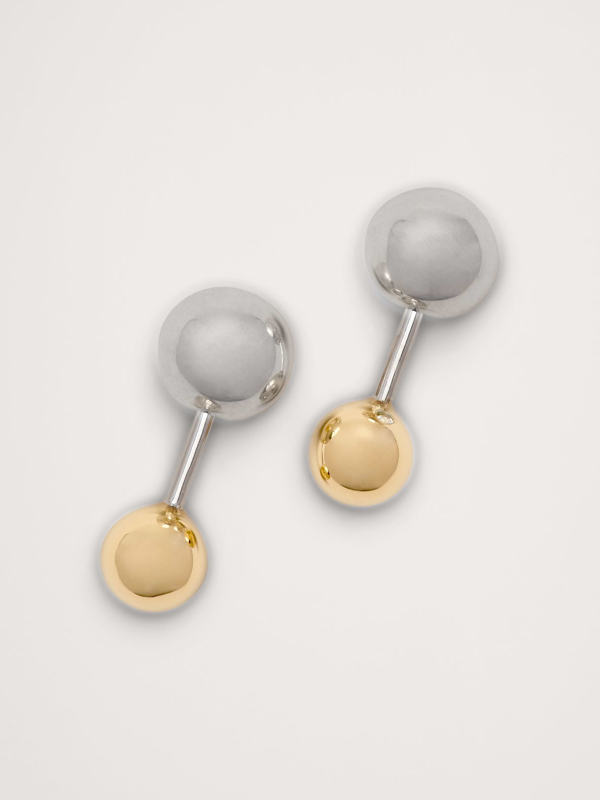 Mixed Metal Stud Earrings - Gold & Silver
