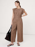 Cotton Canvas Utility Jumpsuit - Shitake Taupe