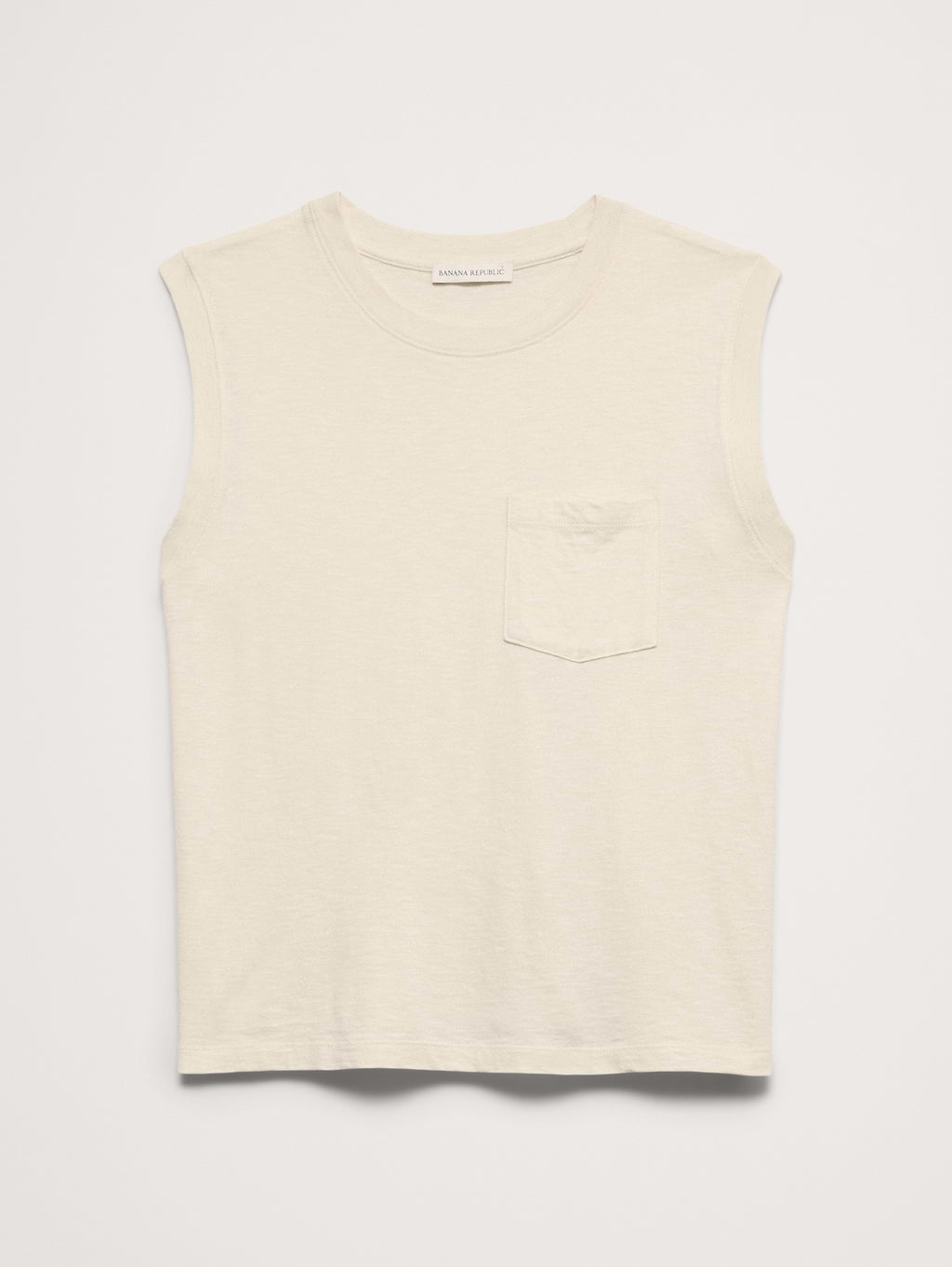 Cotton Slub Tank - Mother of Pearl Beige