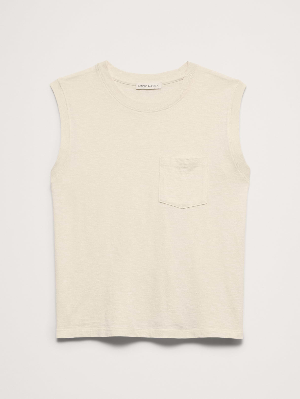 Cotton Slub Tank - Mother of Pearl Beige