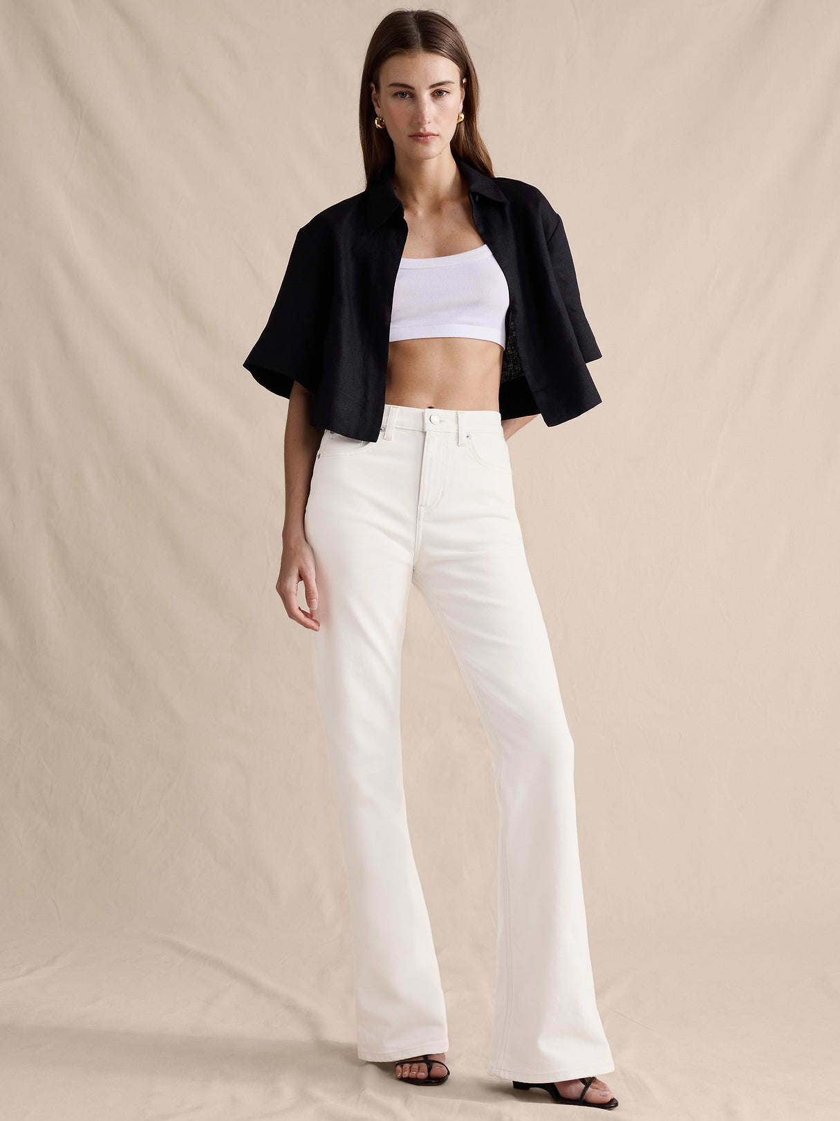 High-Rise Bootcut Jean - White