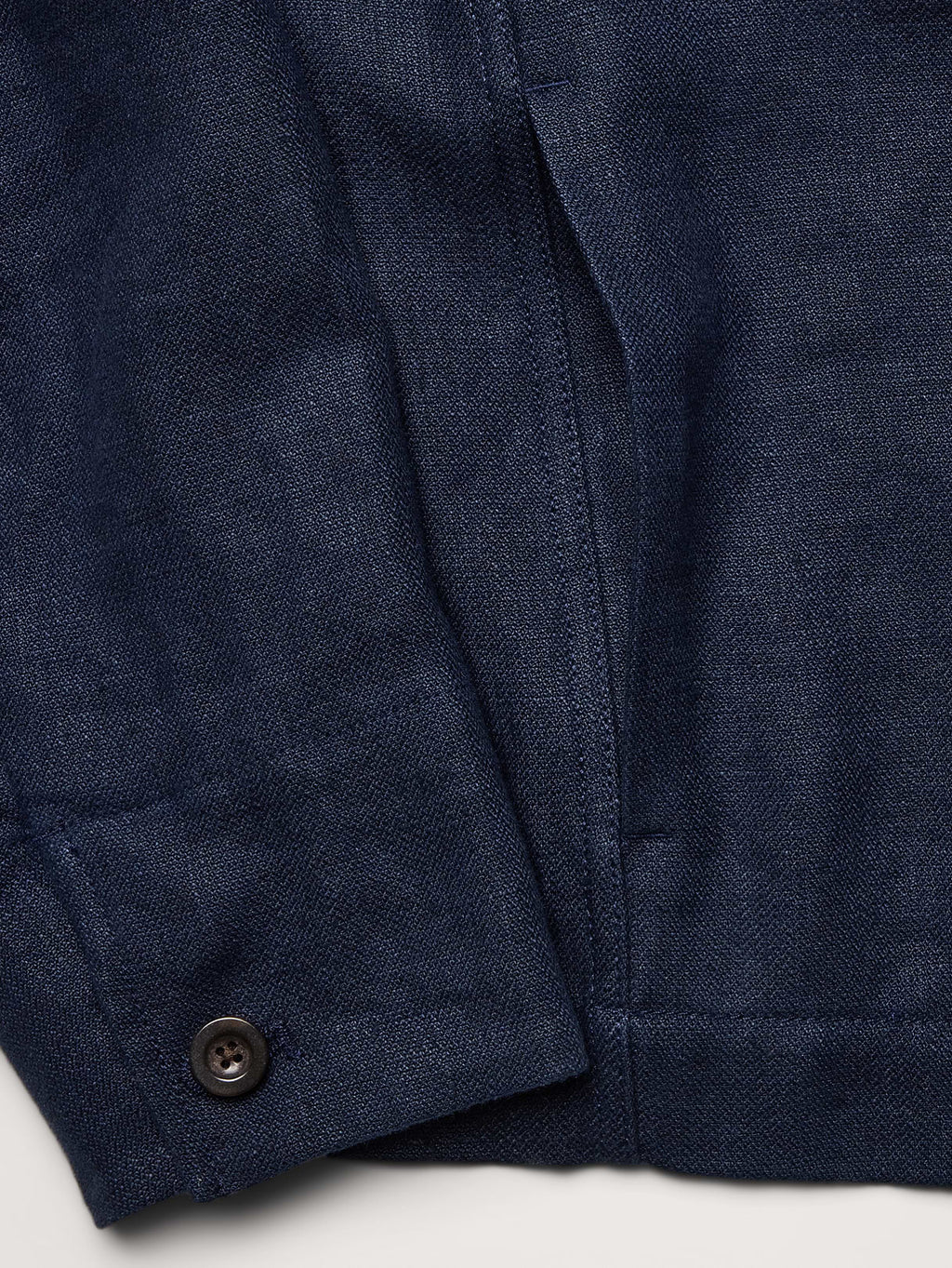 Linen Four-Pocket Shirt Jacket - Dark Navy Blue