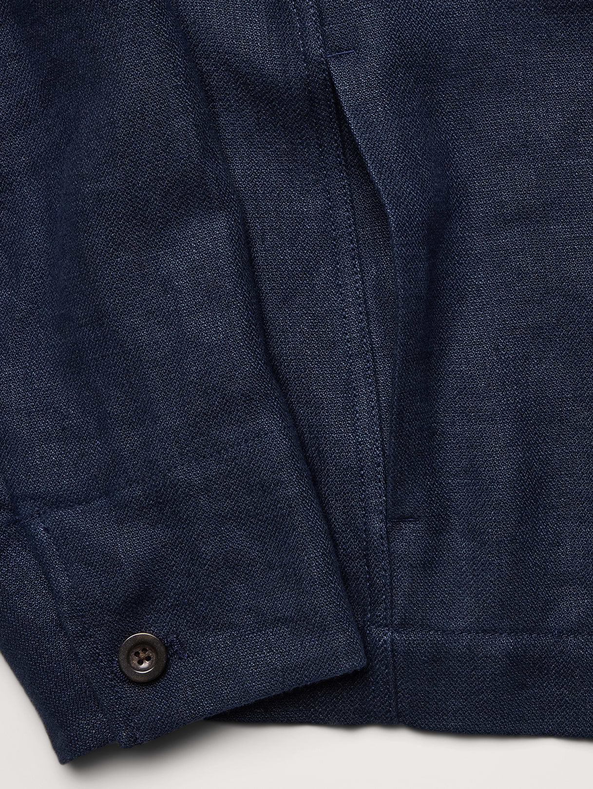 Linen Four-Pocket Shirt Jacket - Dark Navy Blue