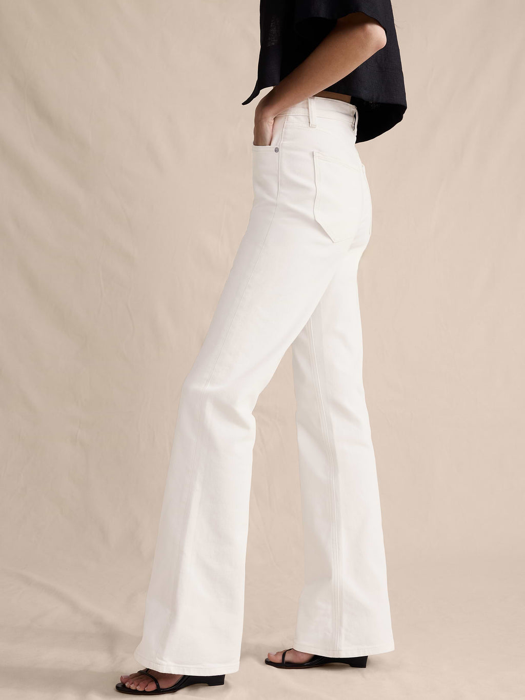 High-Rise Bootcut Jean - White
