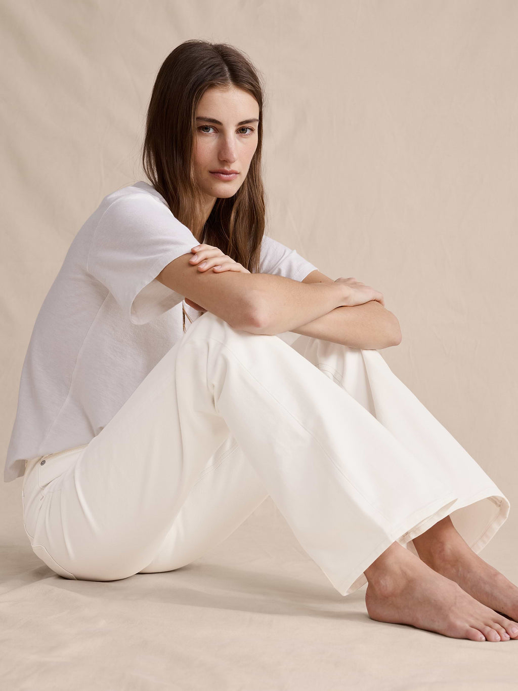 High-Rise Bootcut Jean - White