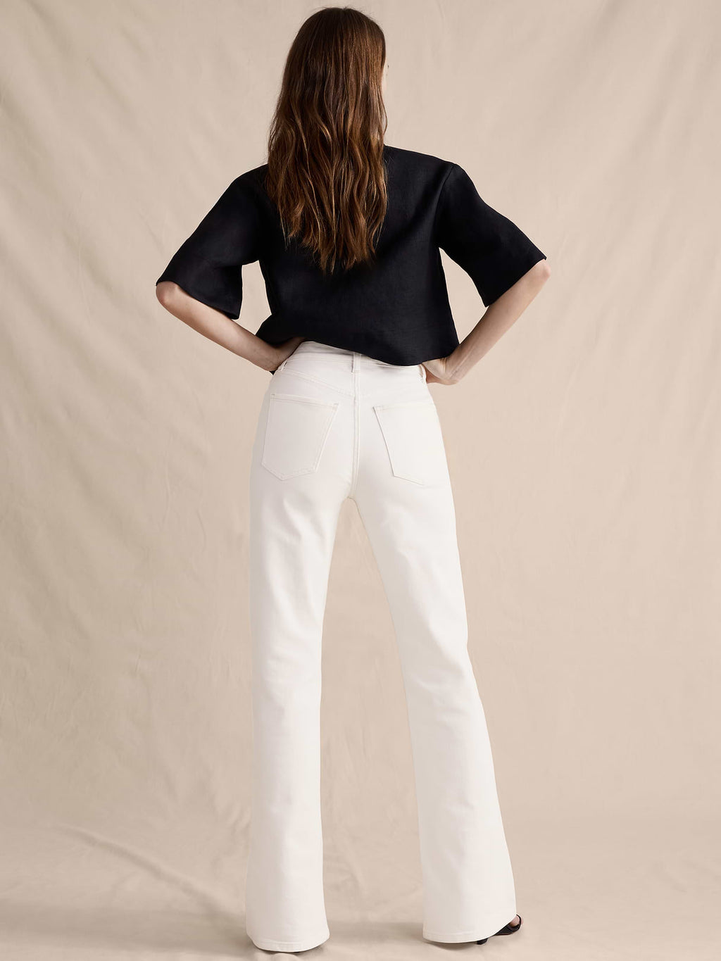 High-Rise Bootcut Jean - White