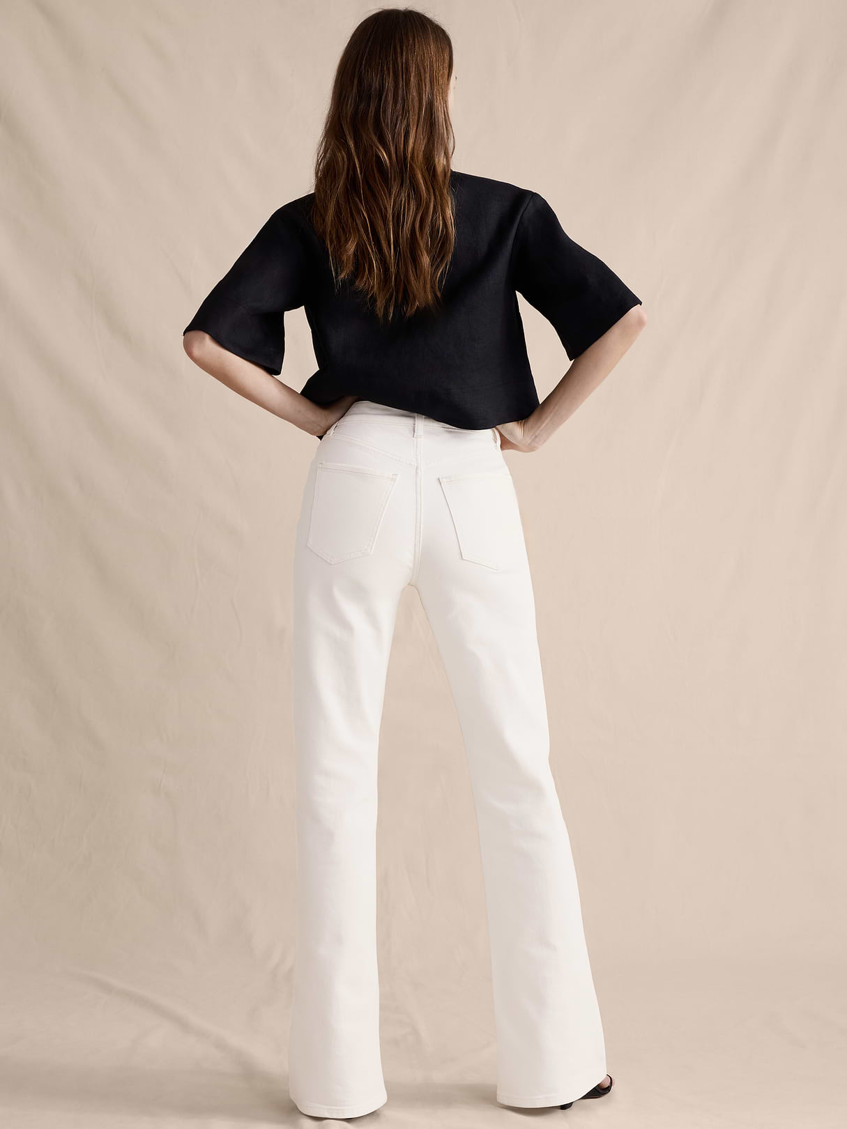 High-Rise Bootcut Jean - White